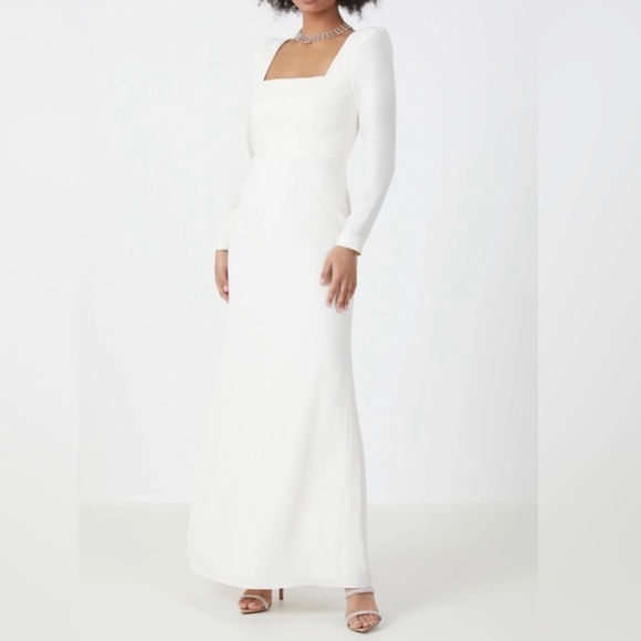 BCBGMaxAzria Square Neck Ivory Dress - Picture 1 of 3